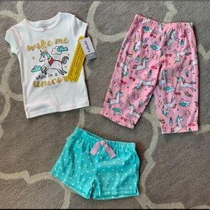 Carters Baby Girls Unicorn PJ 3 Piece Set 12M NWT
